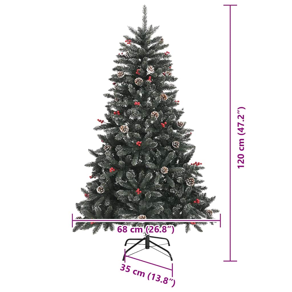 Künstlicher Weihnachtsbaum Grün 120 cm PVC, Plastik und Stahl