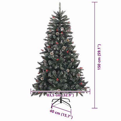 Künstlicher Weihnachtsbaum Grün 150 cm PVC, Plastik und Stahl