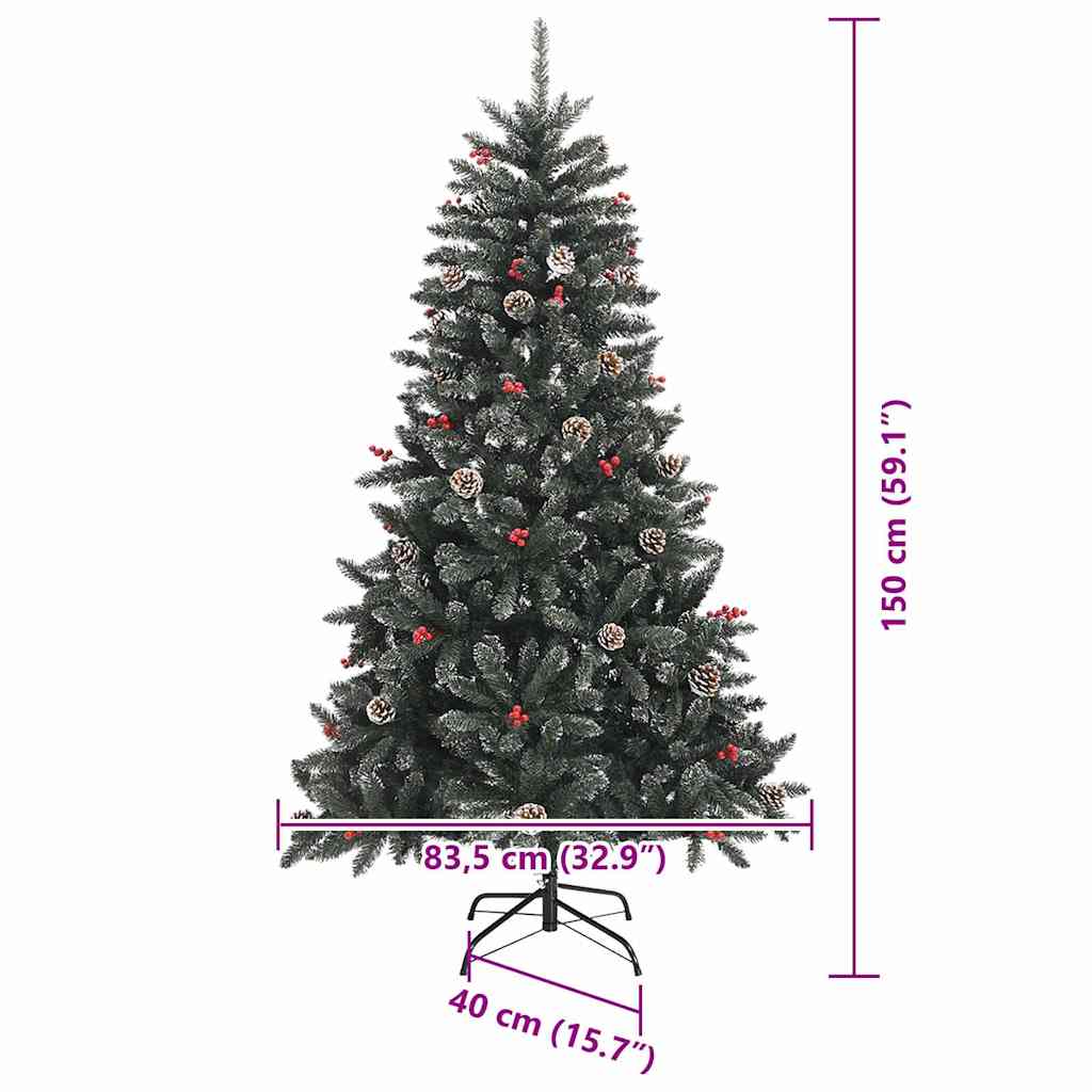 Künstlicher Weihnachtsbaum Grün 150 cm PVC, Plastik und Stahl