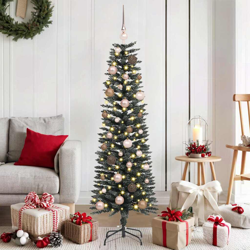 Künstlicher Weihnachtsbaum mit 150 LEDs mit Ständer Grün 150 cm