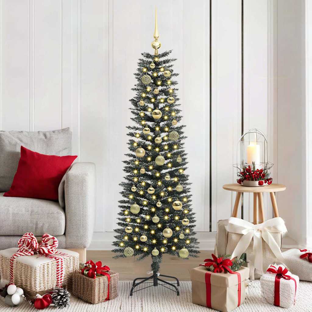Künstlicher Weihnachtsbaum mit 150 LEDs mit Ständer Grün 150 cm