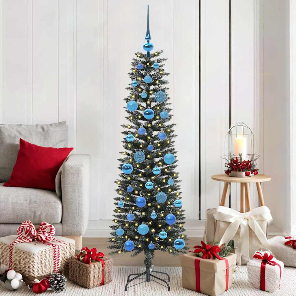Künstlicher Weihnachtsbaum mit 150 LEDs mit Ständer Grün 150 cm