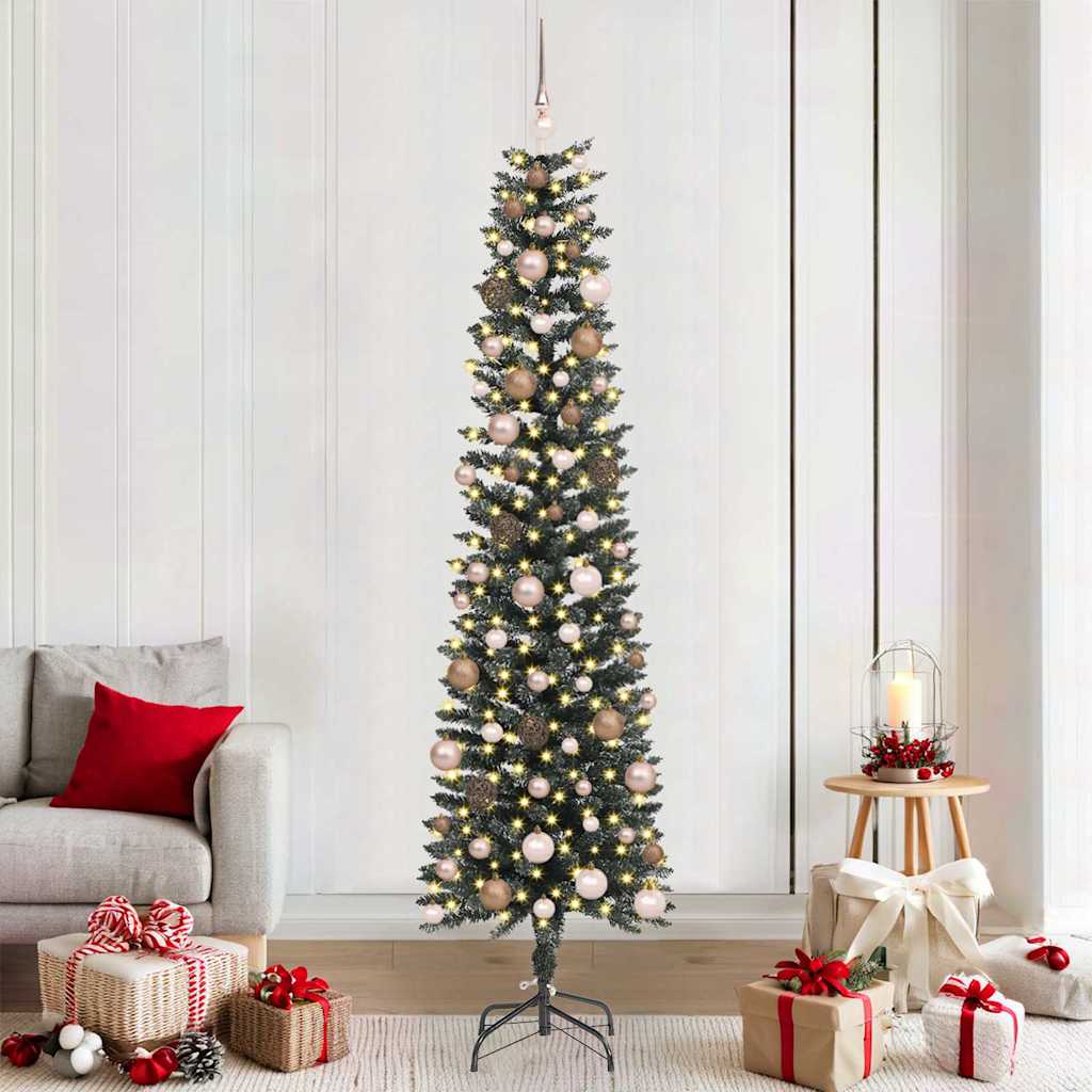 Künstlicher Weihnachtsbaum mit 300 LEDs mit Ständer Grün 210 cm