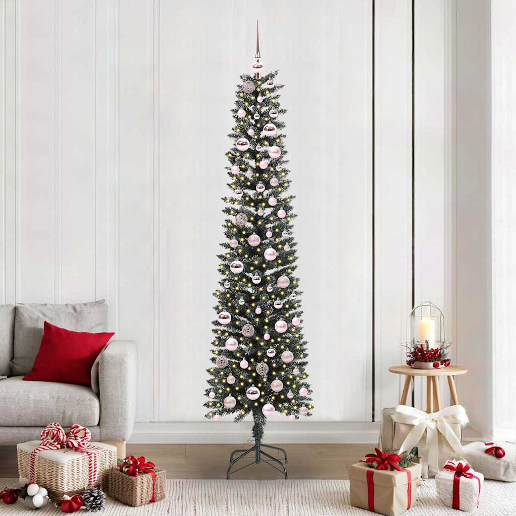 Künstlicher Weihnachtsbaum mit 300 LEDs mit Ständer Grün 210 cm
