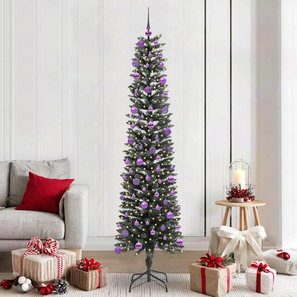 Künstlicher Weihnachtsbaum mit 300 LEDs mit Ständer Grün 210 cm