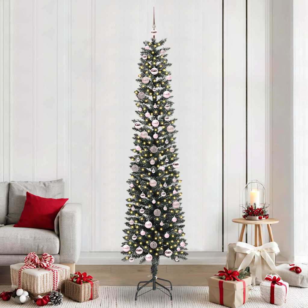 Künstlicher Weihnachtsbaum mit 300 LEDs mit Ständer Grün 240 cm