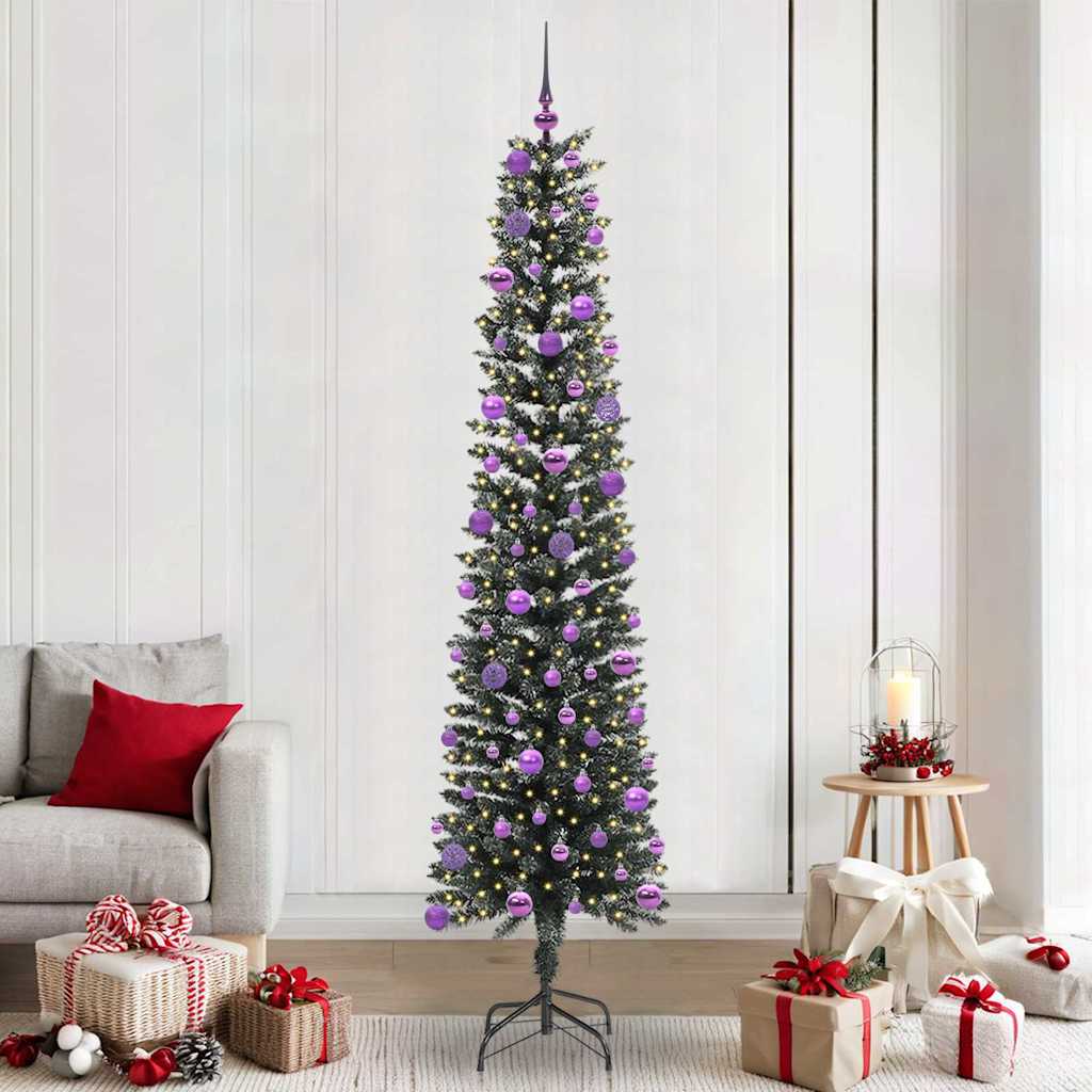 Künstlicher Weihnachtsbaum mit 300 LEDs mit Ständer Grün 240 cm