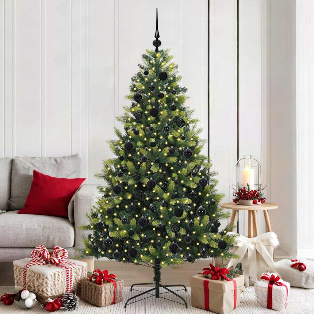 Künstlicher Klapp-Weihnachtsbaum mit 300 LEDs Grün 180 cm