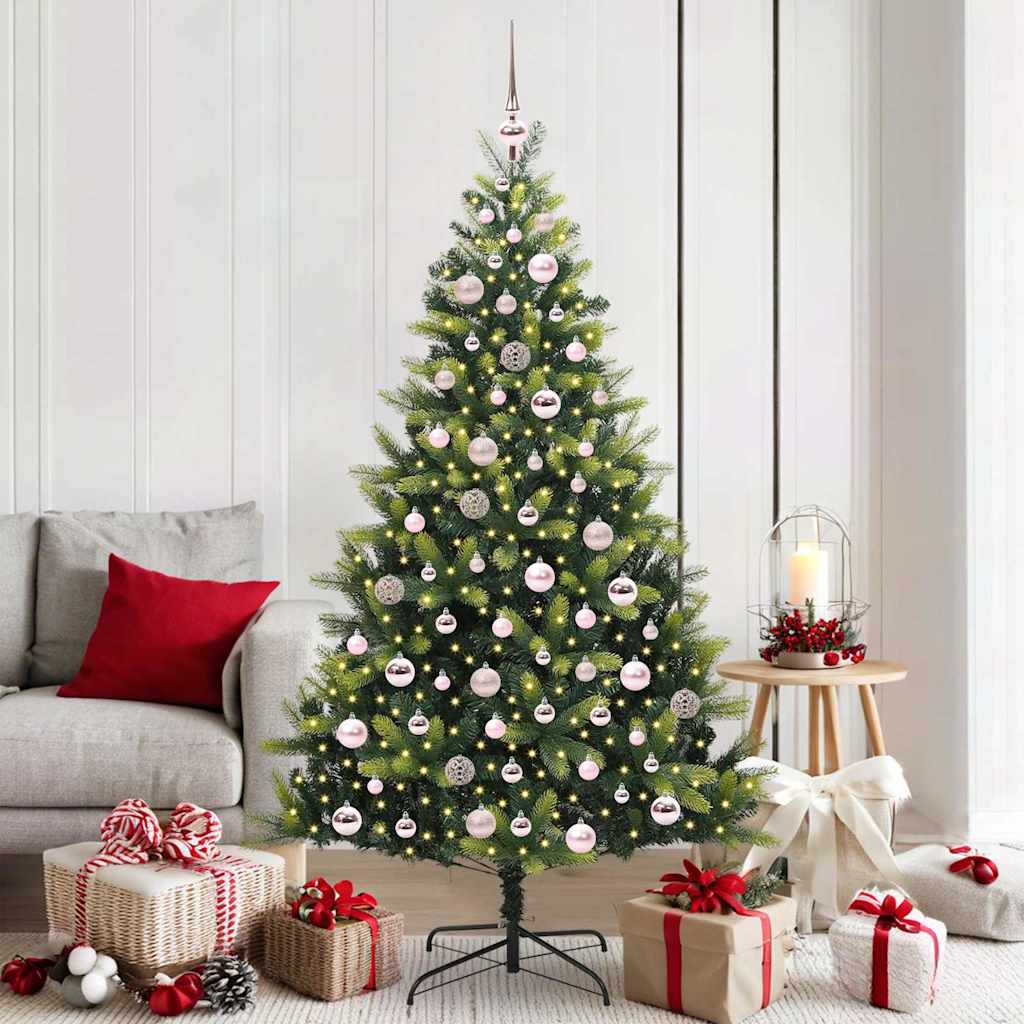 Künstlicher Klapp-Weihnachtsbaum mit 300 LEDs Grün 180 cm