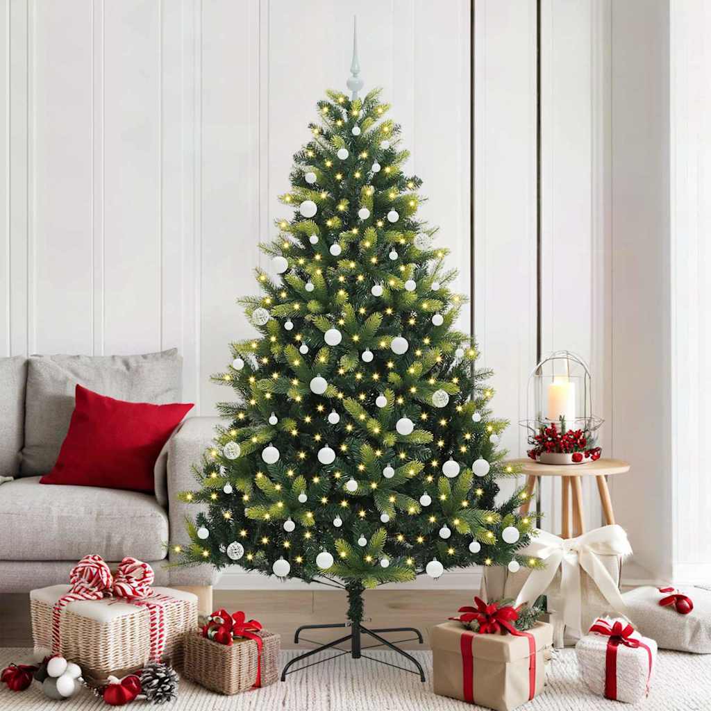 Künstlicher Klapp-Weihnachtsbaum mit 300 LEDs Grün 180 cm
