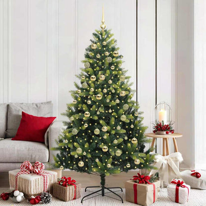 Künstlicher Klapp-Weihnachtsbaum mit 300 LEDs Grün 180 cm