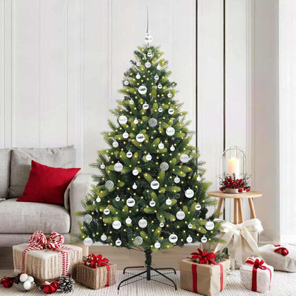 Künstlicher Klapp-Weihnachtsbaum mit 300 LEDs Grün 180 cm