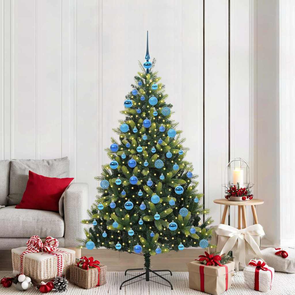 Künstlicher Klapp-Weihnachtsbaum mit 300 LEDs Grün 180 cm