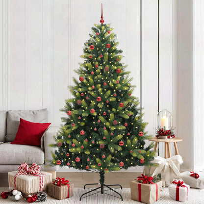 Künstlicher Klapp-Weihnachtsbaum mit 300 LEDs Grün 210 cm