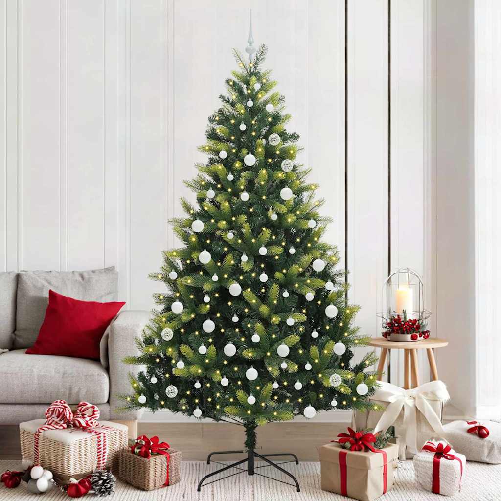 Künstlicher Klapp-Weihnachtsbaum mit 300 LEDs Grün 210 cm
