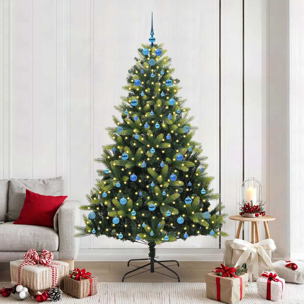 Künstlicher Klapp-Weihnachtsbaum mit 300 LEDs Grün 210 cm