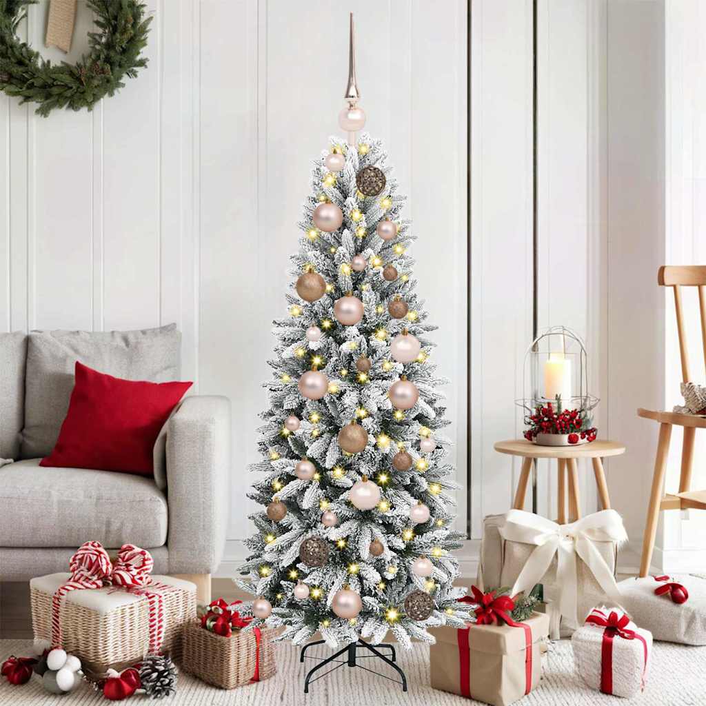 Künstlicher Weihnachtsbaum mit 150 LEDs mit Ständer Weiß 120 cm
