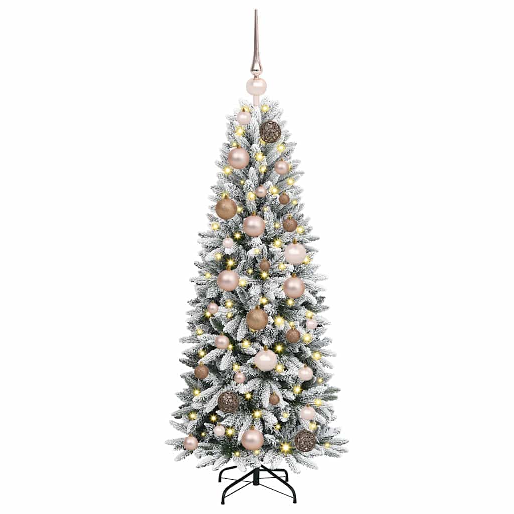 Künstlicher Weihnachtsbaum mit 150 LEDs mit Ständer Weiß 120 cm