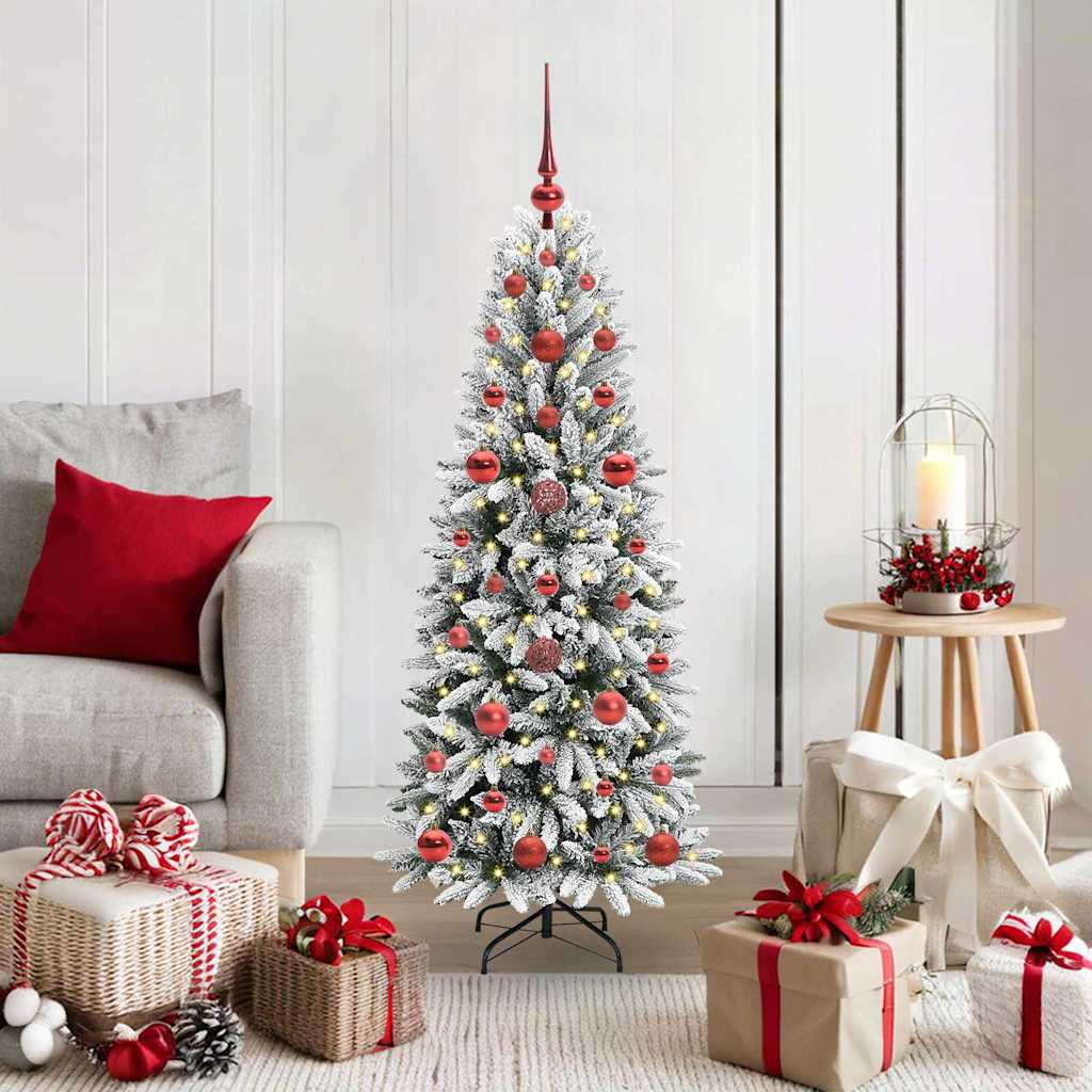 Künstlicher Weihnachtsbaum mit 150 LEDs mit Ständer Weiß 120 cm