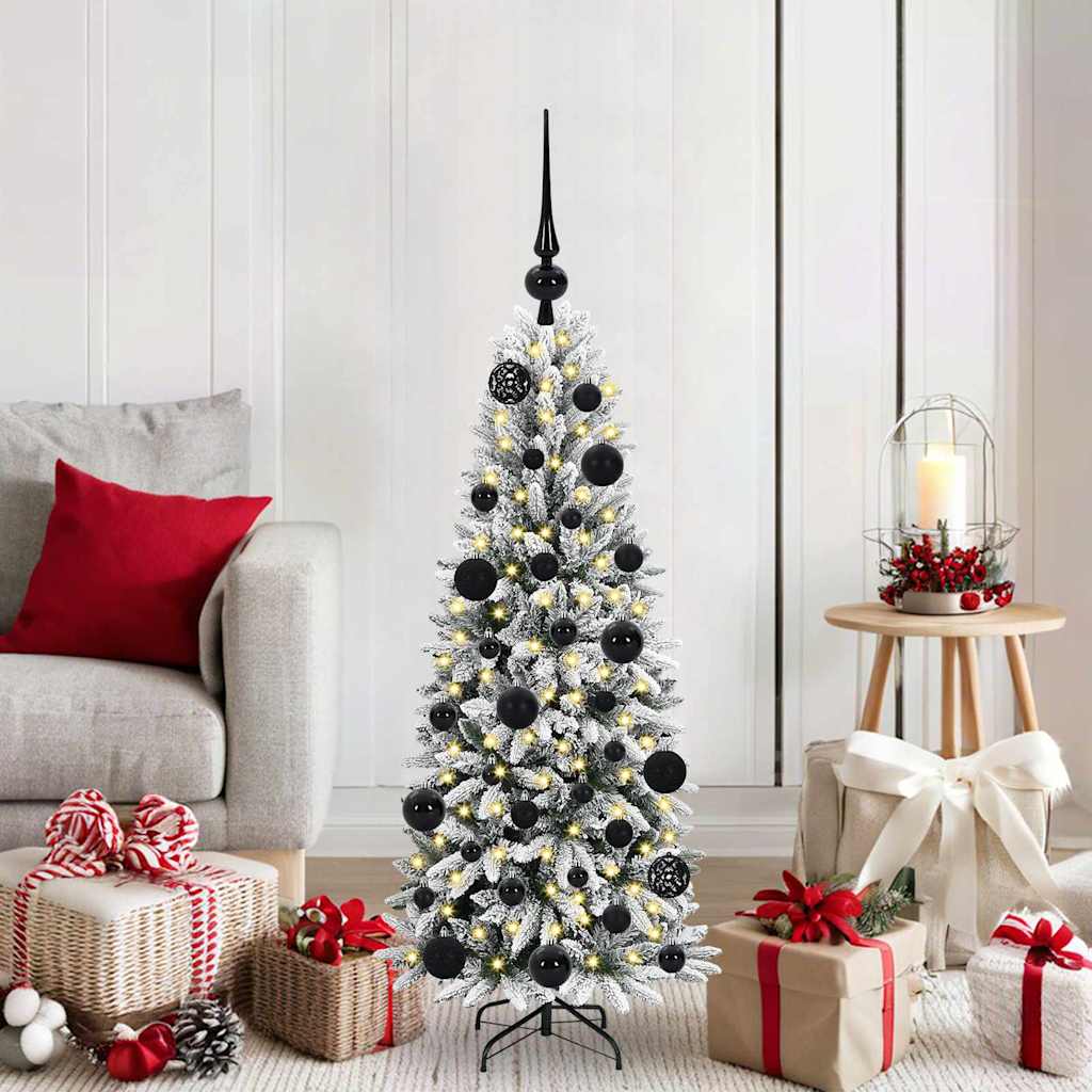 Künstlicher Weihnachtsbaum mit 150 LEDs mit Ständer Weiß 120 cm
