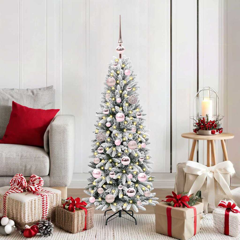Künstlicher Weihnachtsbaum mit 150 LEDs mit Ständer Weiß 120 cm