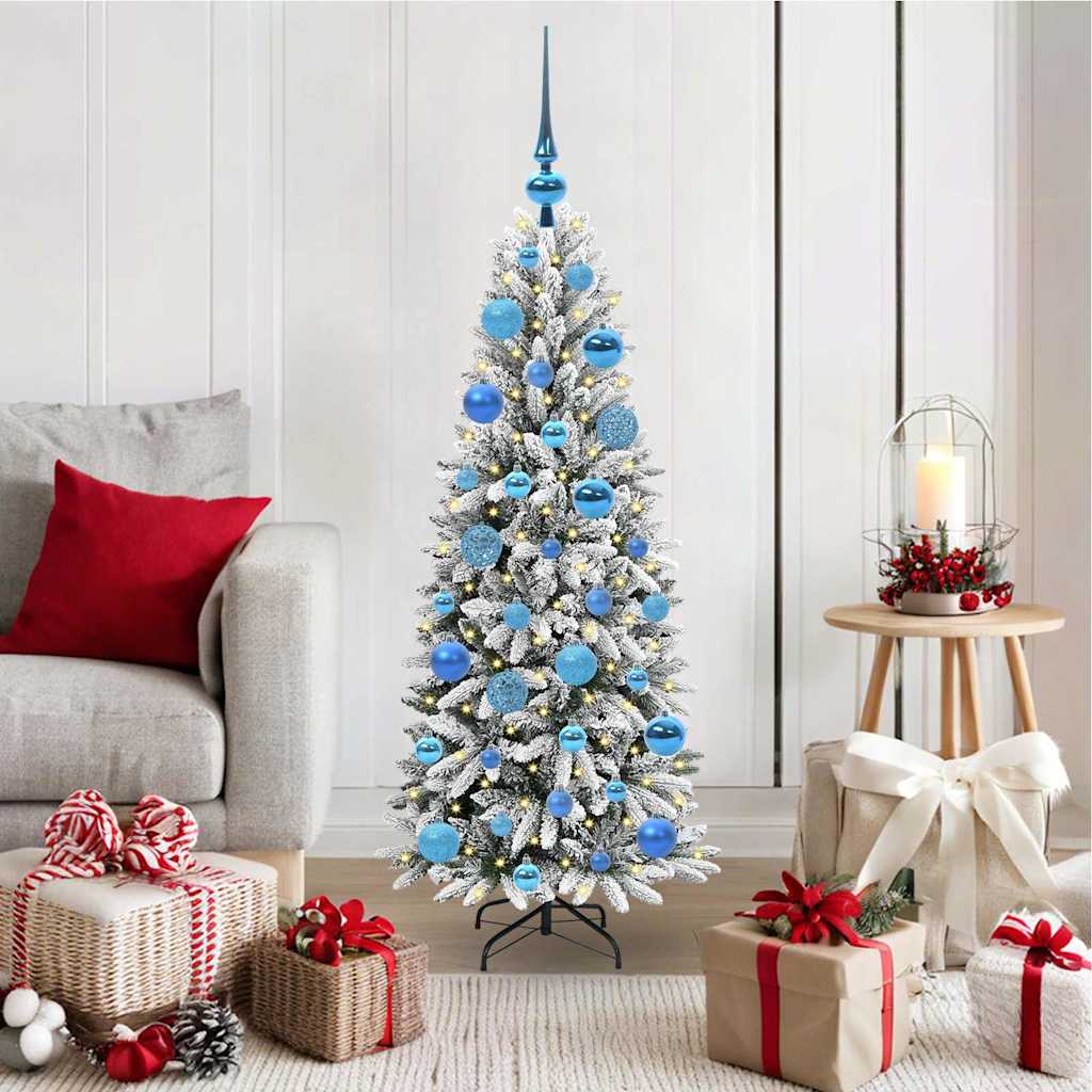 Künstlicher Weihnachtsbaum mit 150 LEDs mit Ständer Weiß 120 cm