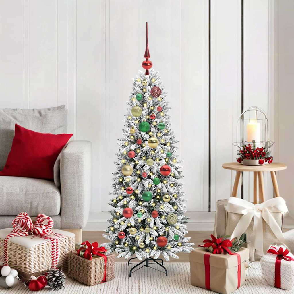 Künstlicher Weihnachtsbaum mit 150 LEDs mit Ständer Weiß 120 cm