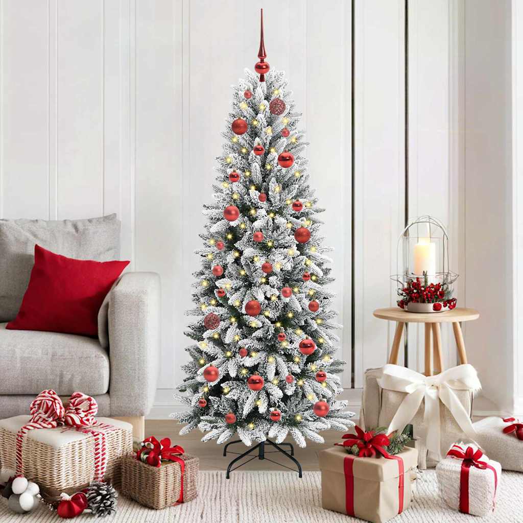 Künstlicher Weihnachtsbaum mit 150 LEDs mit Ständer Weiß 150 cm