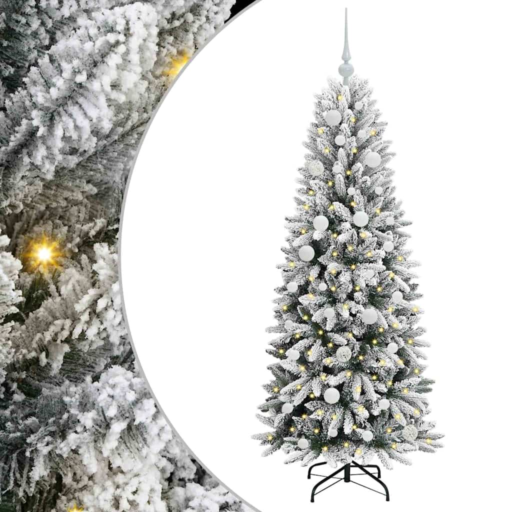 Künstlicher Weihnachtsbaum mit 150 LEDs mit Ständer Weiß 150 cm