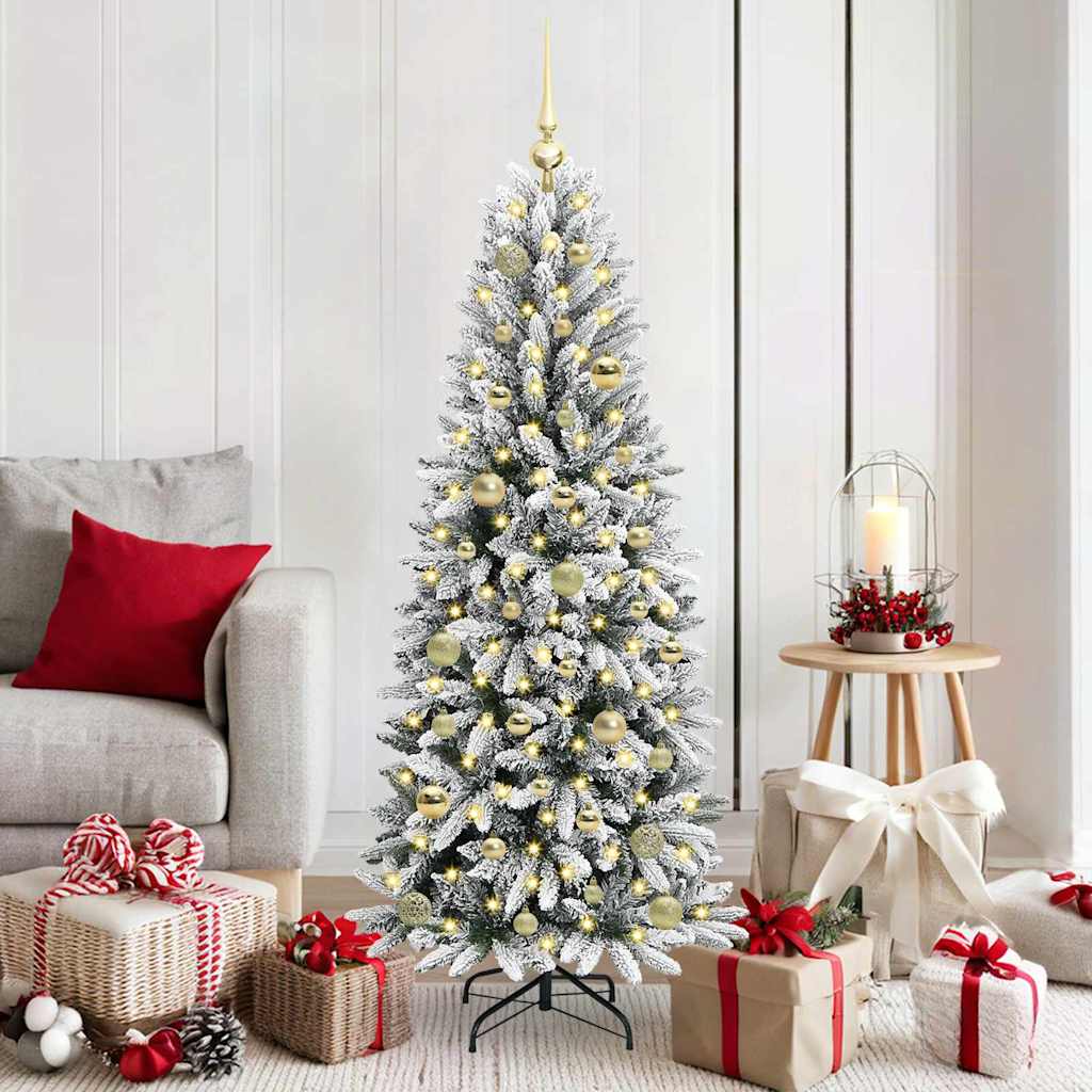 Künstlicher Weihnachtsbaum mit 150 LEDs mit Ständer Weiß 150 cm