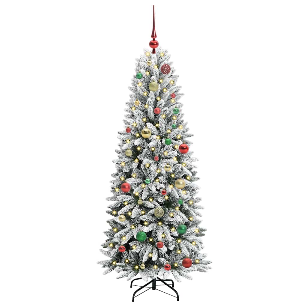 Künstlicher Weihnachtsbaum mit 150 LEDs mit Ständer Weiß 150 cm