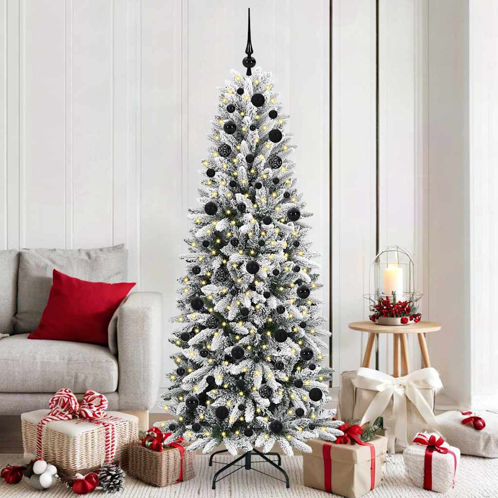 Künstlicher Weihnachtsbaum mit 300 LEDs mit Ständer Weiß 180 cm