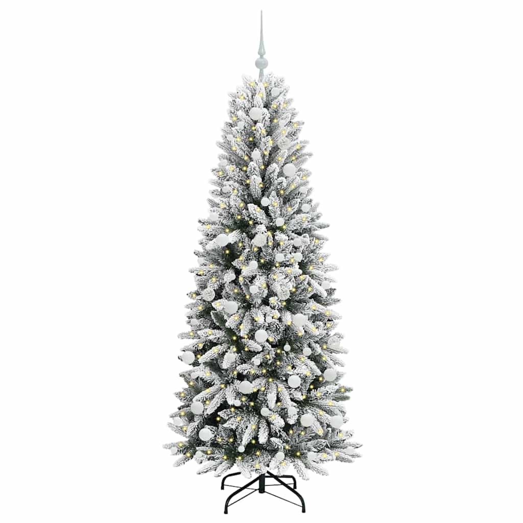 Künstlicher Weihnachtsbaum mit 300 LEDs mit Ständer Weiß 180 cm