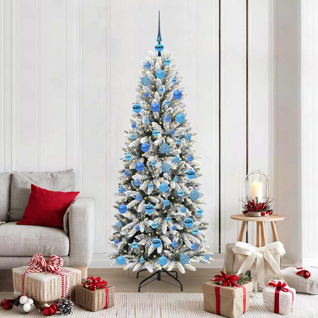 Künstlicher Weihnachtsbaum mit 300 LEDs mit Ständer Weiß 180 cm