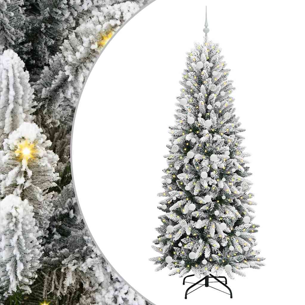 Künstlicher Weihnachtsbaum mit 300 LEDs mit Ständer Weiß 210 cm