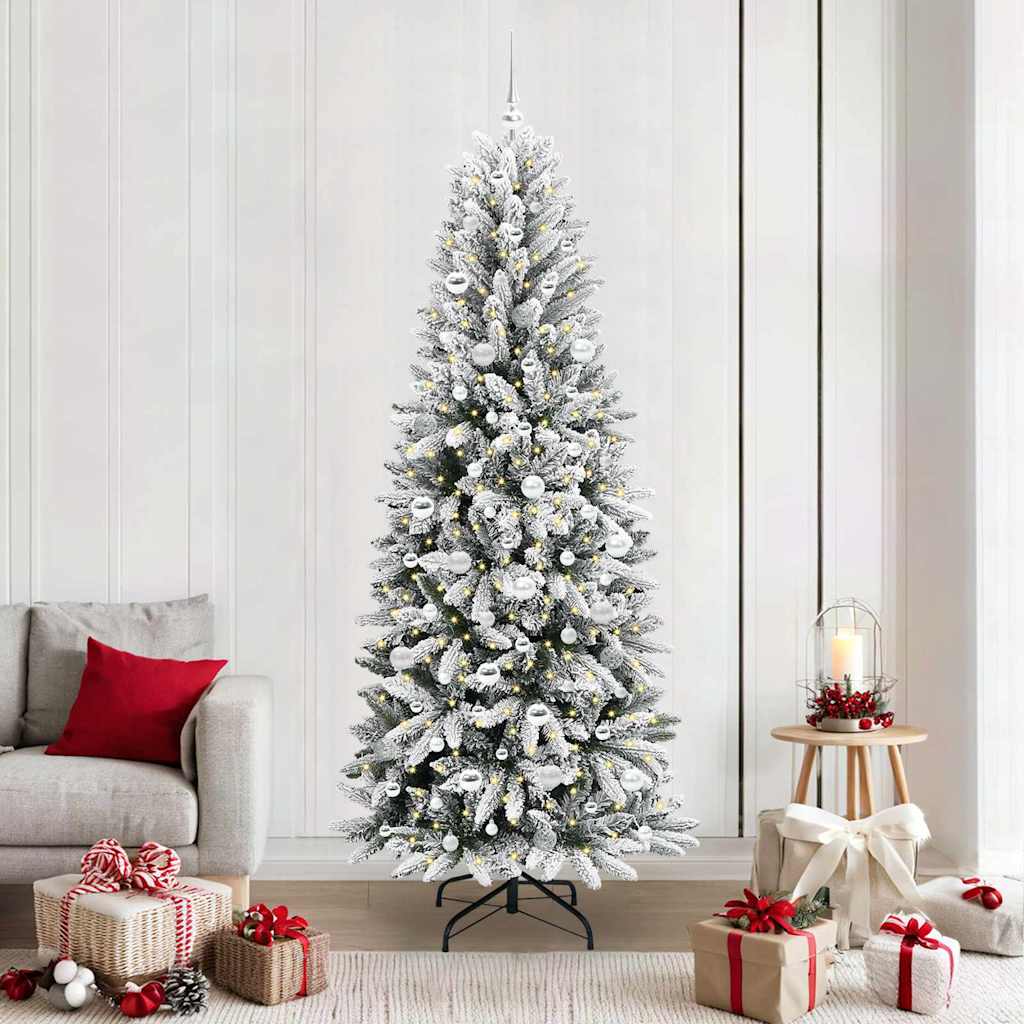 Künstlicher Weihnachtsbaum mit Weihnachtskugeln 210 cm 300 LEDs