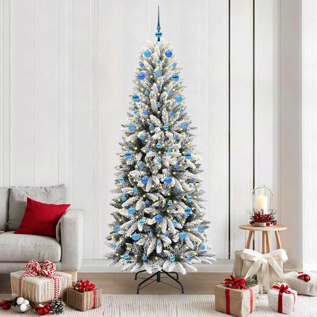 Künstlicher Weihnachtsbaum mit 300 LEDs mit Ständer Weiß 210 cm