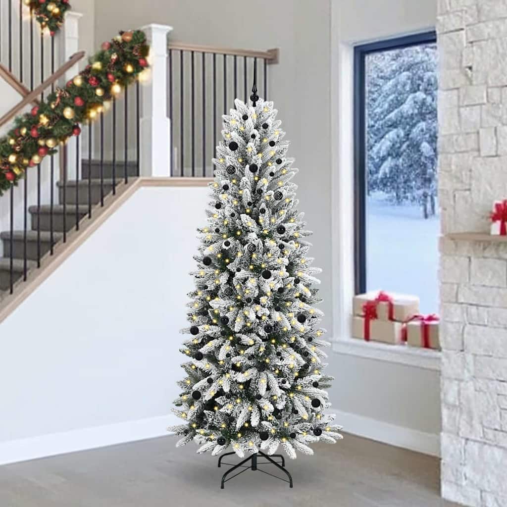 Künstlicher Weihnachtsbaum mit 300 LEDs mit Ständer Weiß 240 cm