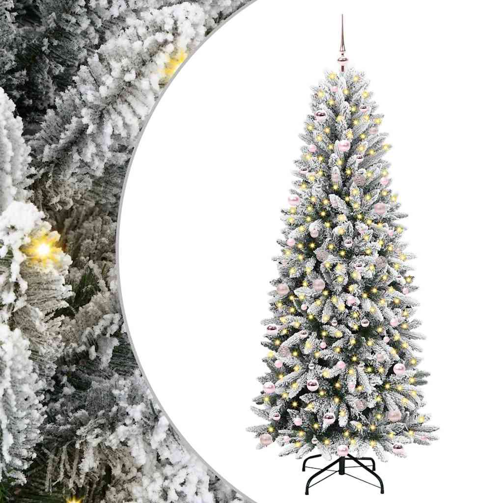 Künstlicher Weihnachtsbaum mit 300 LEDs mit Ständer Weiß 240 cm