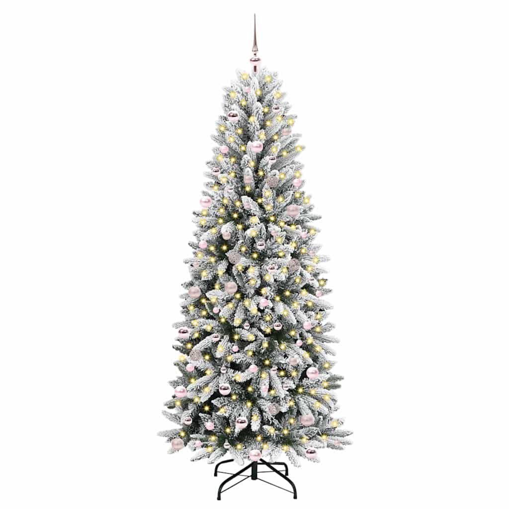 Künstlicher Weihnachtsbaum mit 300 LEDs mit Ständer Weiß 240 cm