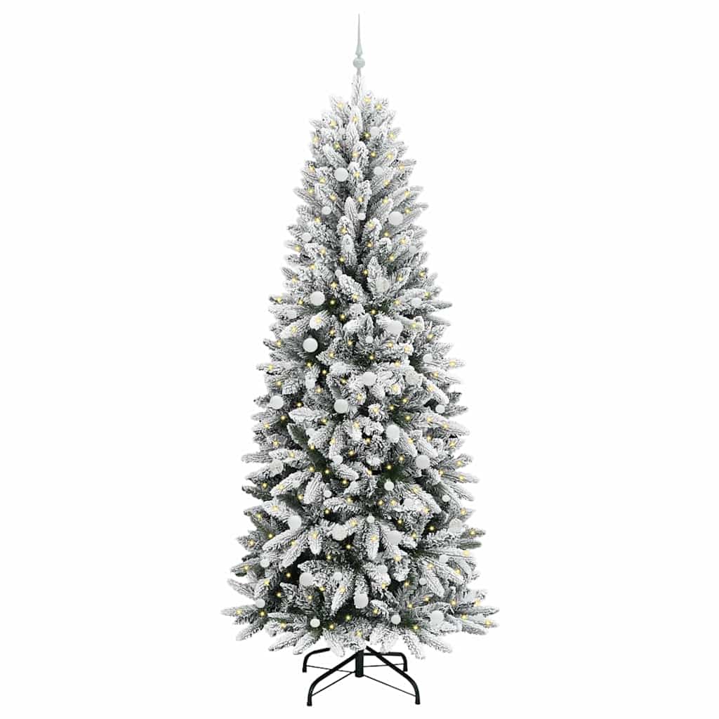 Künstlicher Weihnachtsbaum mit 300 LEDs mit Ständer Weiß 240 cm