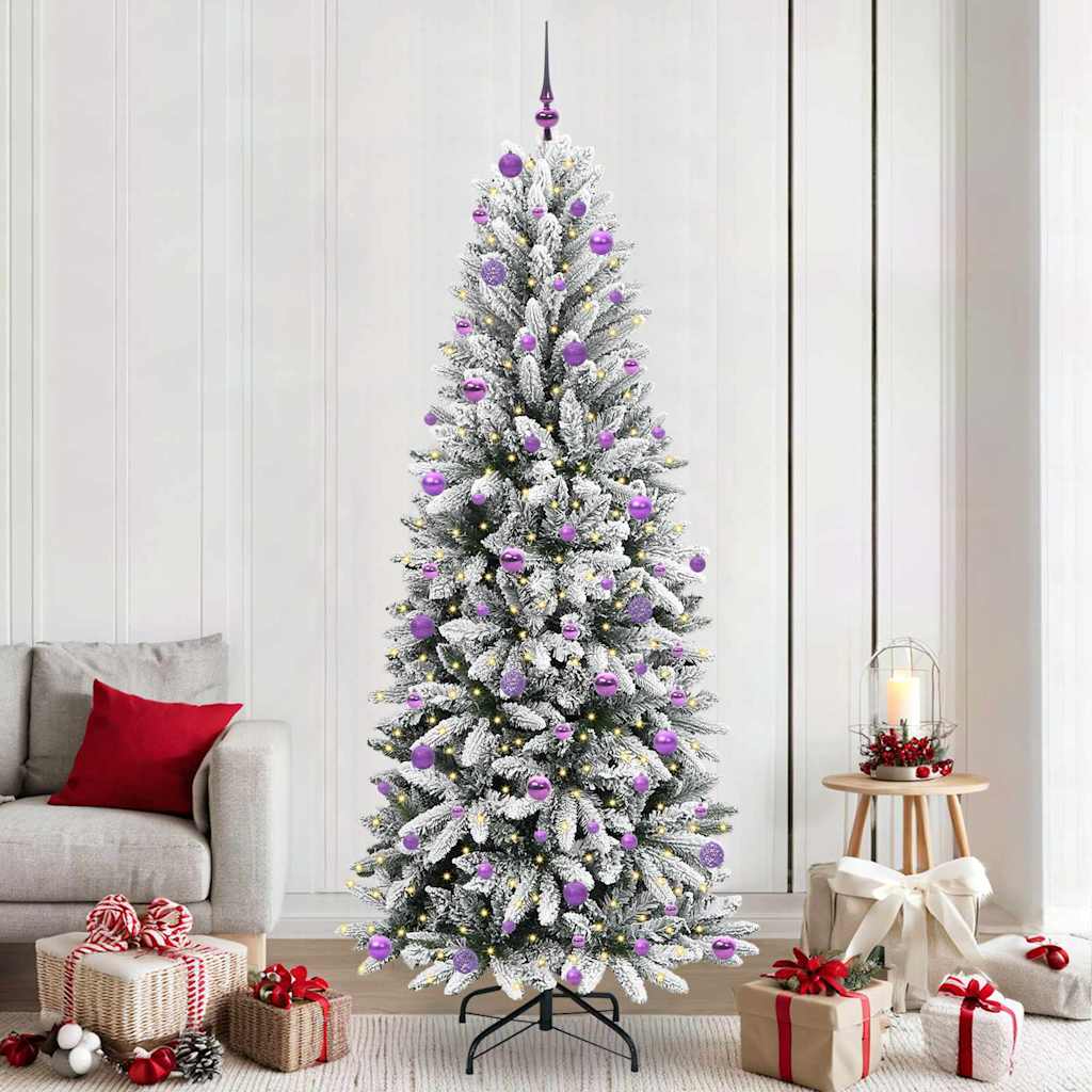 Künstlicher Weihnachtsbaum mit 300 LEDs mit Ständer Weiß 240 cm