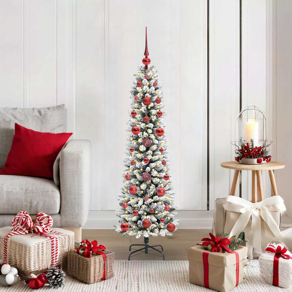 Künstlicher Weihnachtsbaum mit 150 LEDs mit Ständer Weiß 120 cm