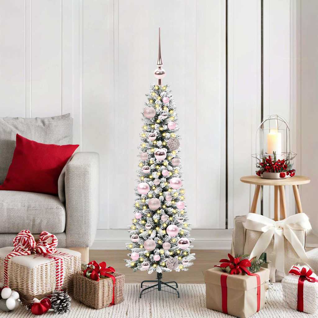 Künstlicher Weihnachtsbaum mit 150 LEDs mit Ständer Weiß 120 cm