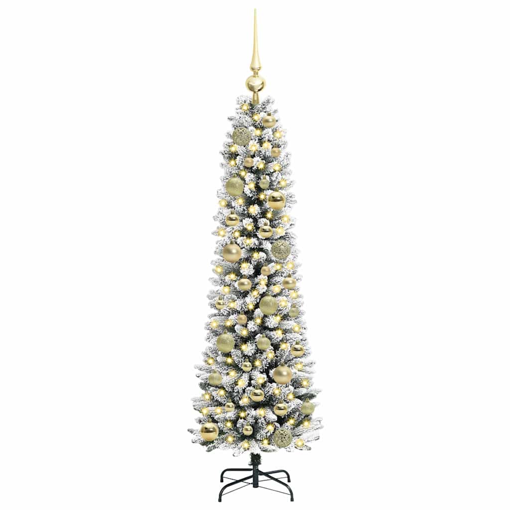Künstlicher Weihnachtsbaum mit 150 LEDs mit Ständer Weiß 120 cm