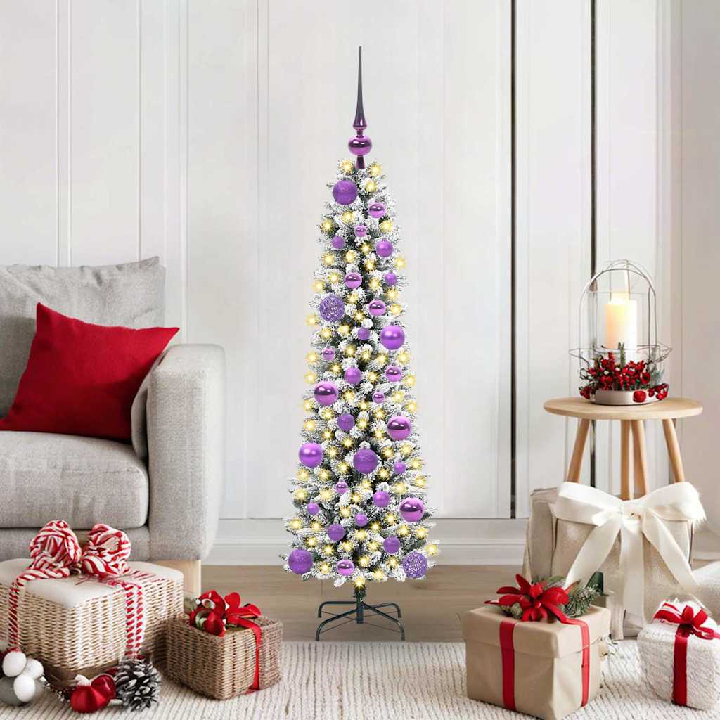 Künstlicher Weihnachtsbaum mit 150 LEDs mit Ständer Weiß 120 cm