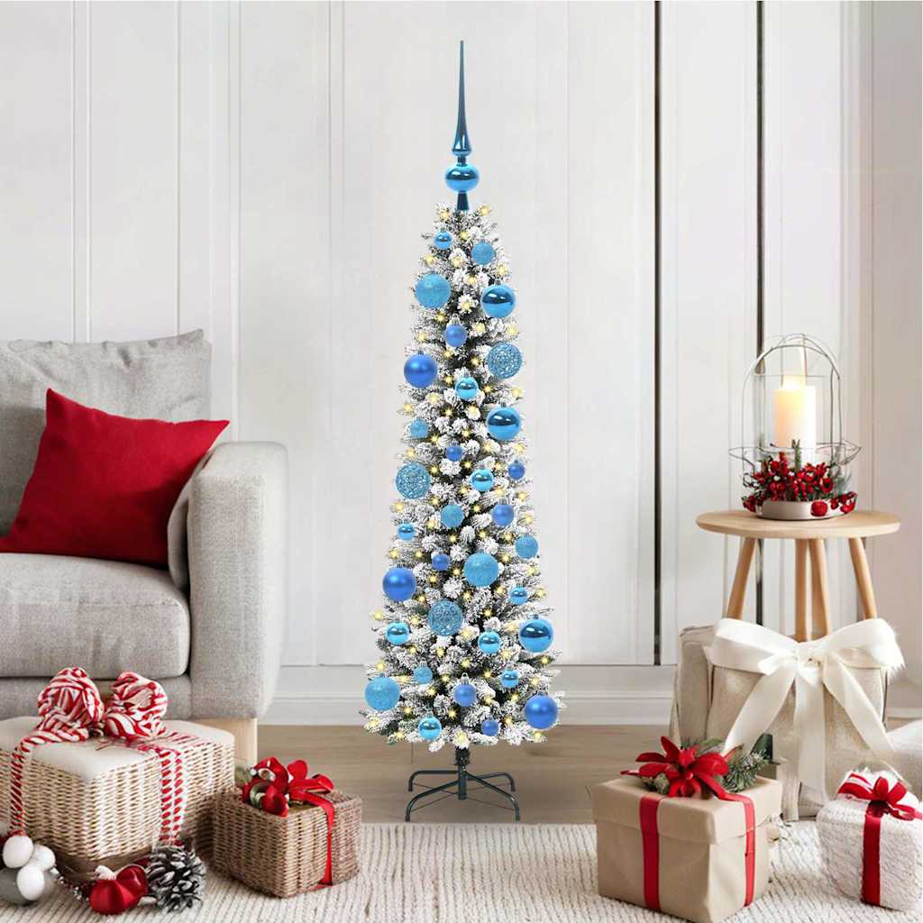 Künstlicher Weihnachtsbaum mit 150 LEDs mit Ständer Weiß 120 cm
