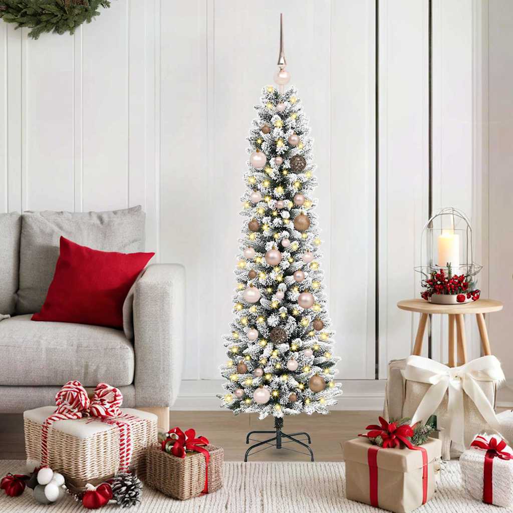 Künstlicher Weihnachtsbaum mit 150 LEDs mit Ständer Weiß 150 cm