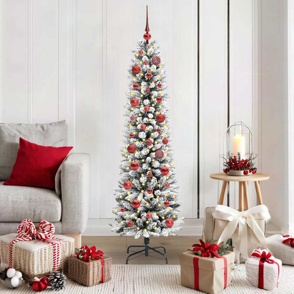 Künstlicher Weihnachtsbaum mit 150 LEDs mit Ständer Weiß 150 cm