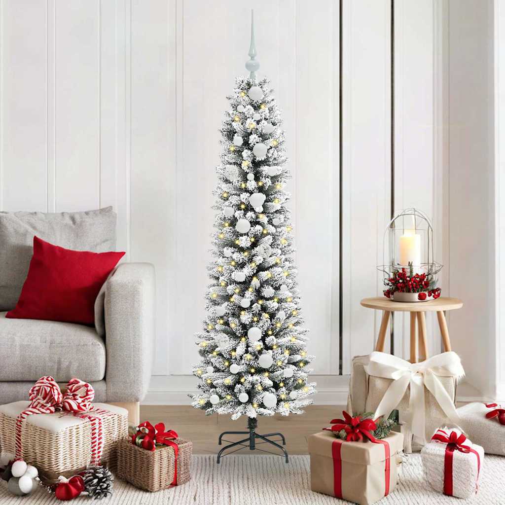 Künstlicher Weihnachtsbaum mit 150 LEDs mit Ständer Weiß 150 cm